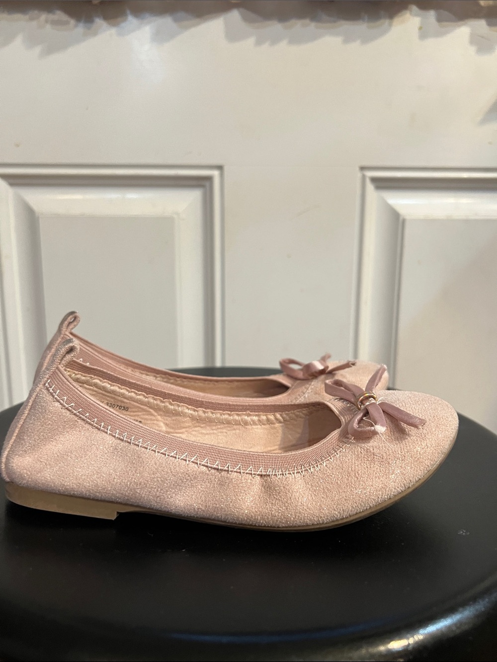 Kelly & Katie Light Pink Girls' Ballet Flats with Bow Accent